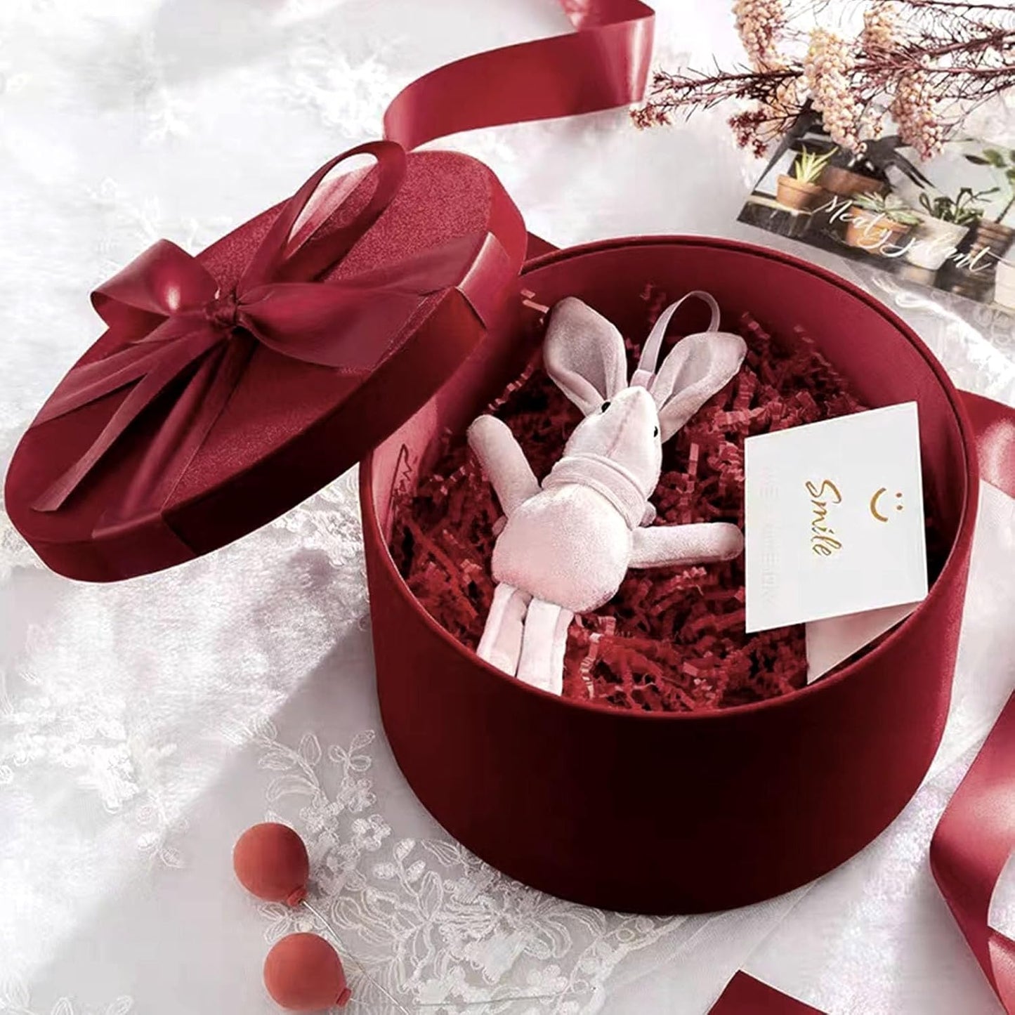 ZEBMOON 2 LB Dark Red Crinkle Cut Paper Shred Filler Great for Gift Wrapping, Basket Filling, Birthday, Wedding, Halloween, Thanksgiving, Christmas Day, New Year Party Decorations Filling Supplies