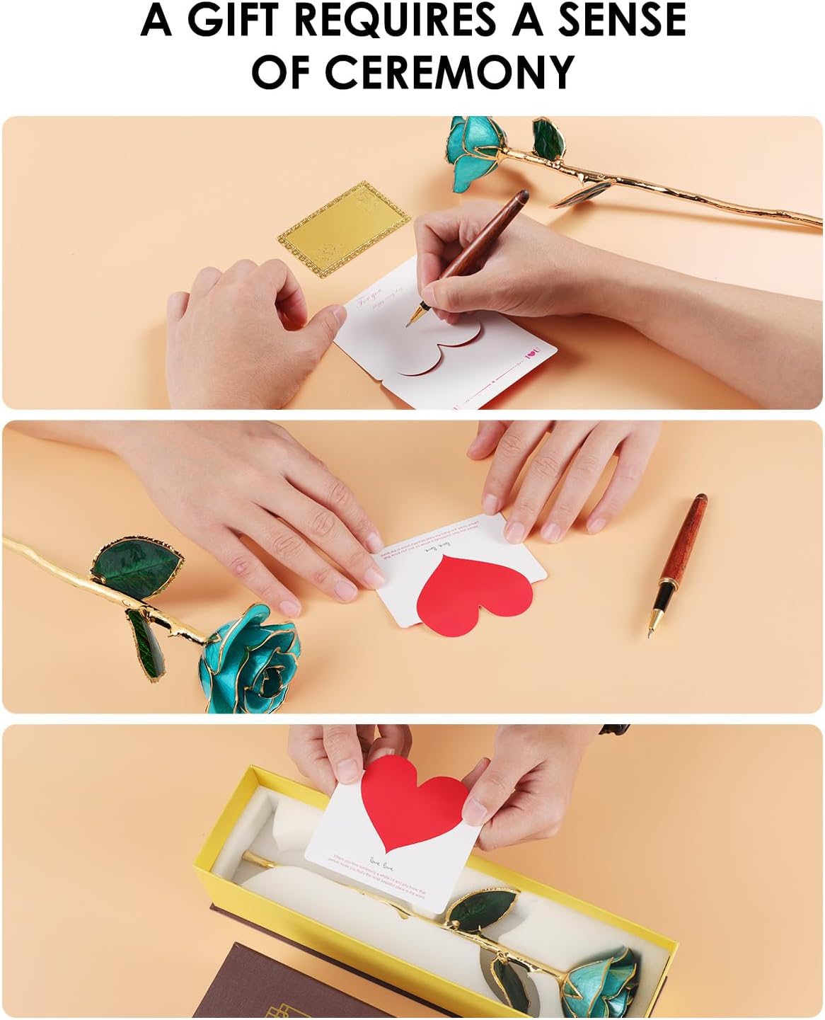 Eco Space 24K Gold Dipped Real Rose – Handcrafted, One of a Kind Gift – Timeless Romantic Present for Birthday, Valentine’s, Mother’s Day, Anniversary (Turquoise Blue)