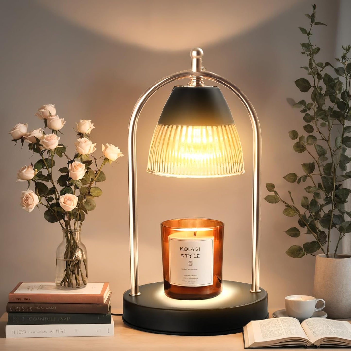 GEEZO Fragrance Candle Warmer Lamp,Electric Candle Warmer with Timer & Dimmer,Mom Christmas Birthday Gifts for Women, House Warming Gifts New Home Bedroom Decor