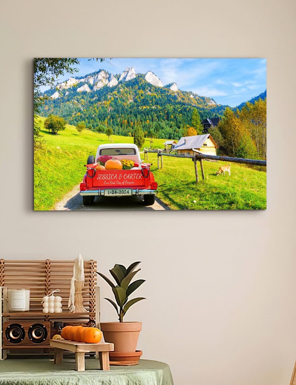 IPIC - Timeless Love Through the Seasons, Summer, Personalized Canvas Wall Art with Names, Custom Gift for Couples, Romantic Anniversary or Wedding Present for Bedroom or Living Room Decor