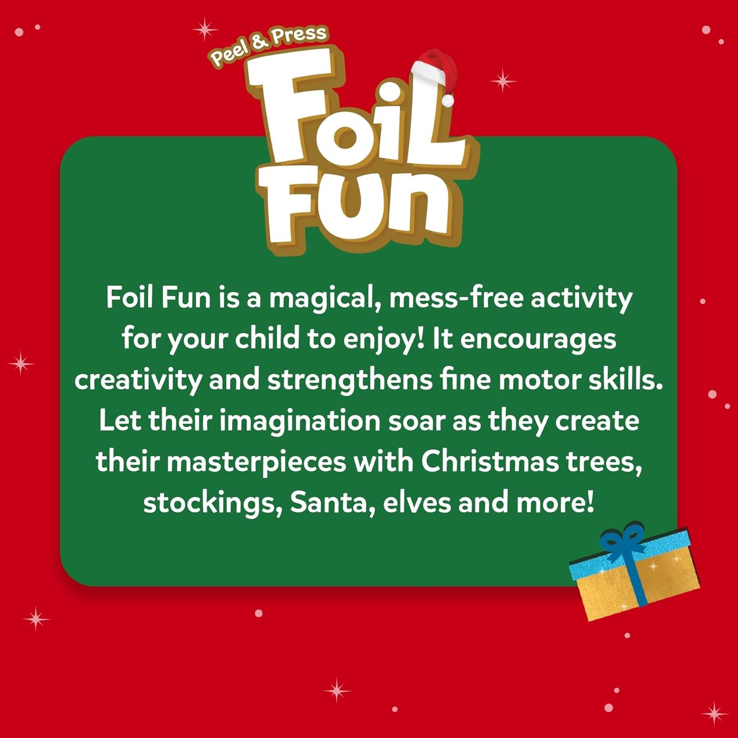 Skillmatics Foil Fun - Holiday Magic, No Mess Art for Kids, Christmas Craft Kits & Supplies, DIY Creative Activity, Travel Toys, Gifts for Boys & Girls Ages 4, 5, 6, 7, 8, 9