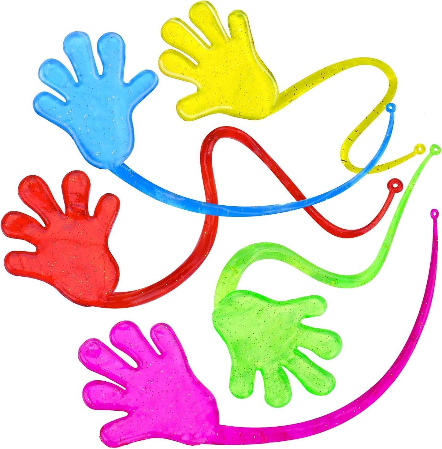 40PCS Glitter Sticky Hand Party Favors for Kids Birthday Supplies Halloween Goodie Bag Stuffers Classroom Treasure Box Carnival Prizes Bulk Treat Trinkets Pinata Fillers Mini Stuff Stretchy Toys
