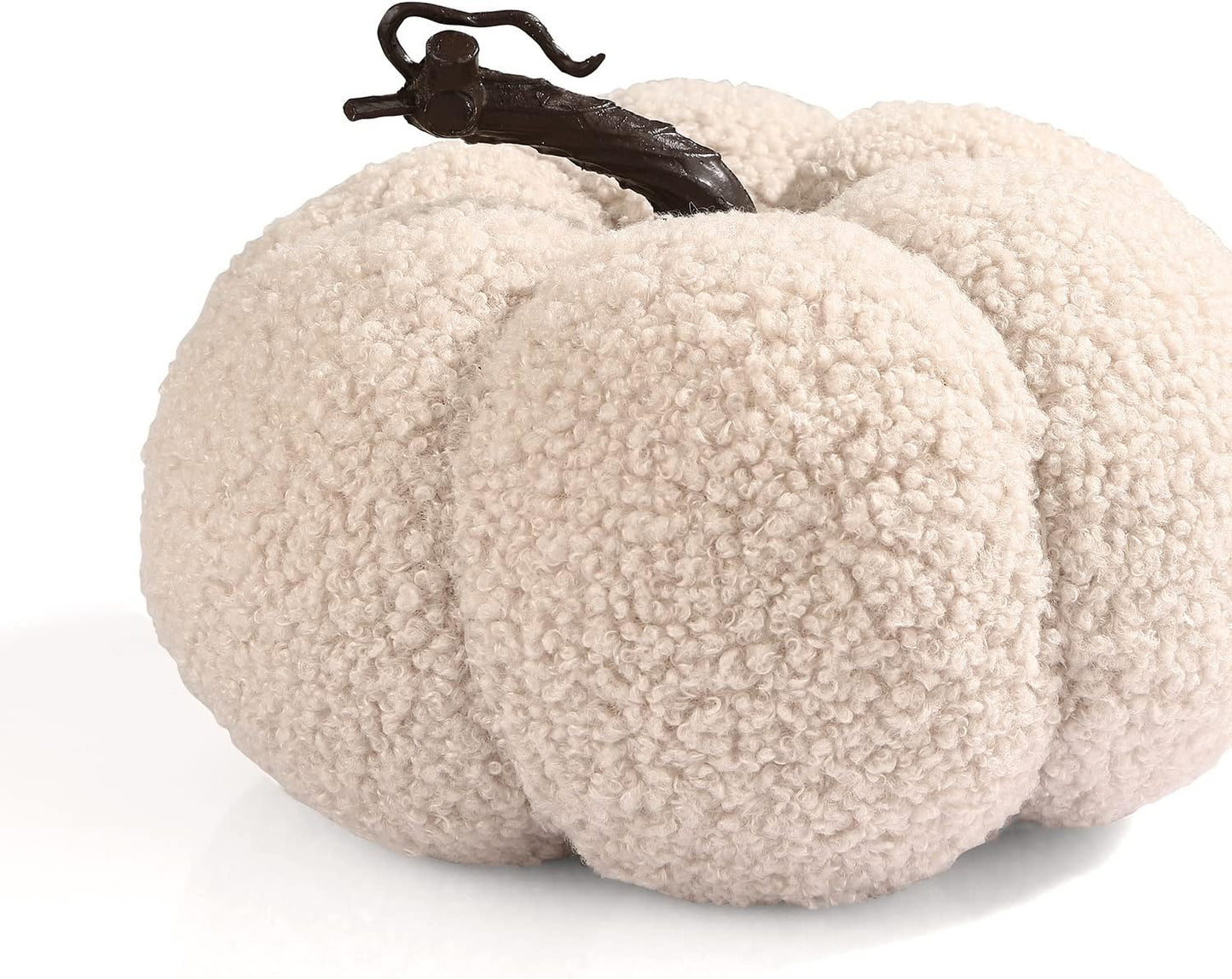 LampLust Plush Pumpkin Decor, Pack of 2, Sand Faux Pumpkins for Thanksgiving Table Centerpiece, Rustic Farmhouse Decor, Fall Halloween Decorations