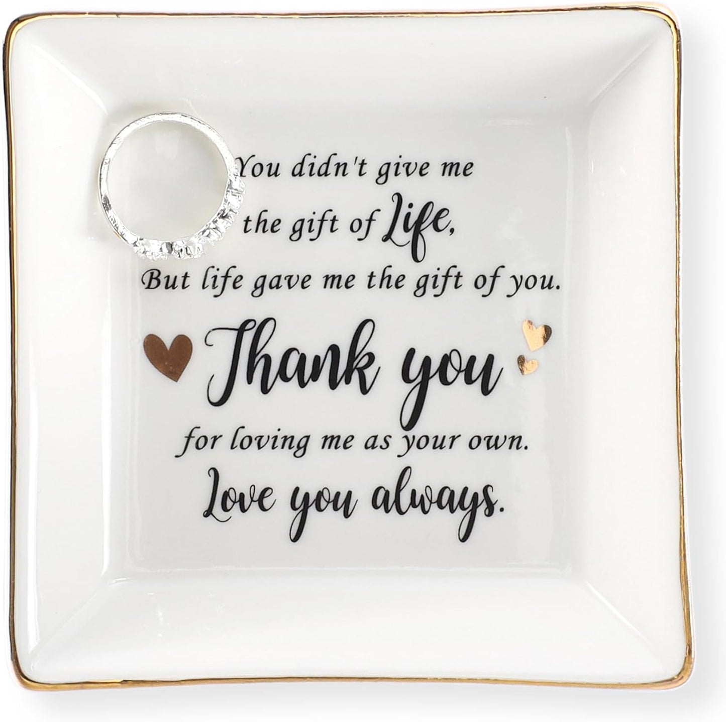 HOME SMILE Ceramic Ring Dish Jewelry Tray for Mom Sister Friends