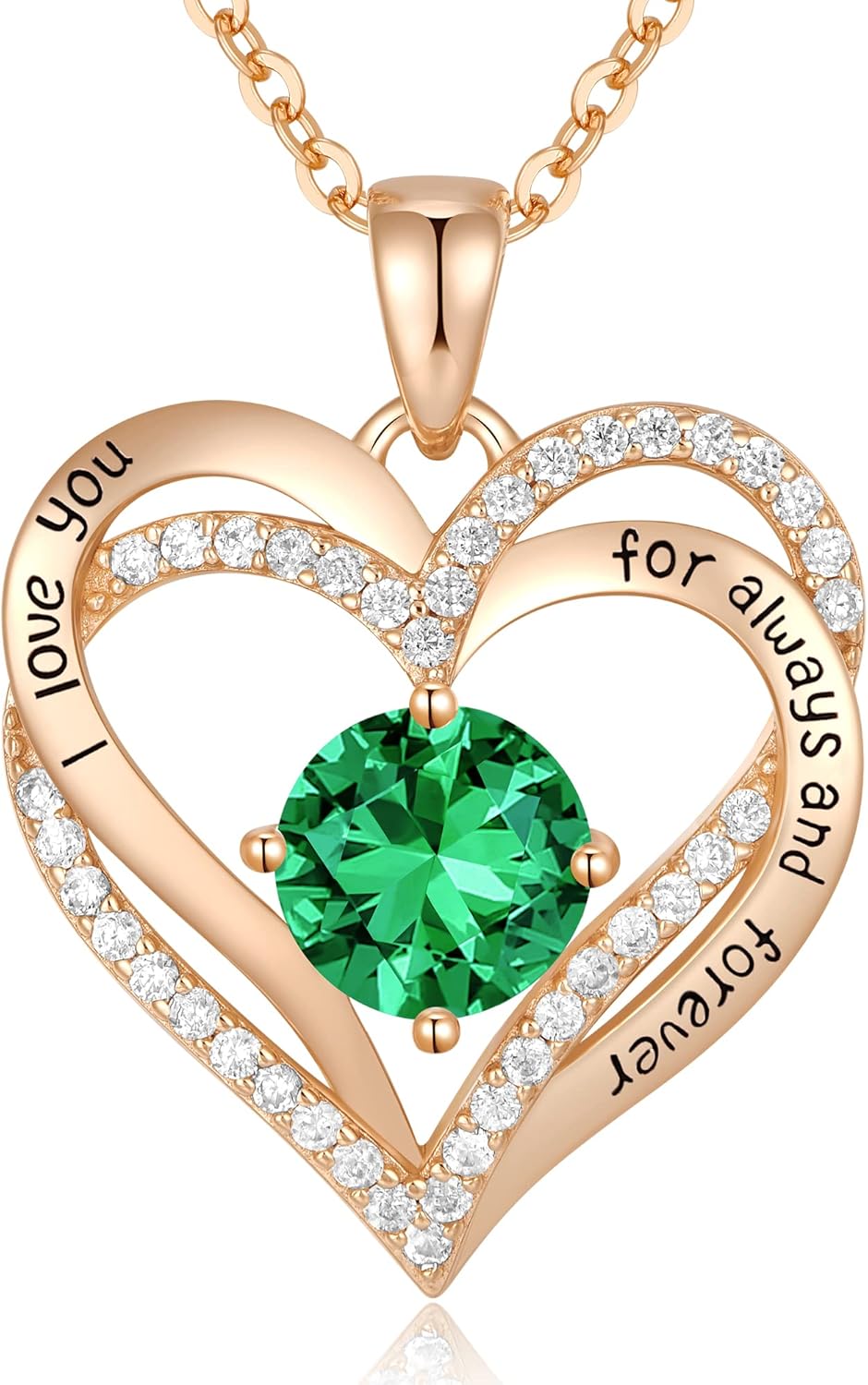 CDE Forever Love Heart Necklaces for Women, Wedding Anniversary, Birthday Mothers Day Gifts for Mom, Mother, Wife, Girlfriend, S925 Silver Jewelry with Birthstone Pendant