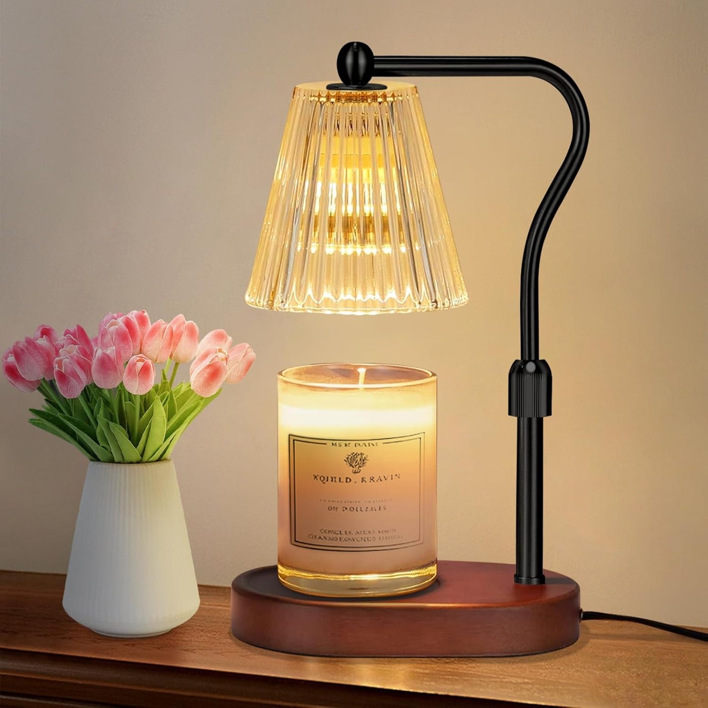 Candle Warmer Lamp with Dimmer, Candle Warmer with Timer Adjustable Height for Scented Wax Jar Candles, Gifts for Women Mom New Home Decor, for Women Mothers Day