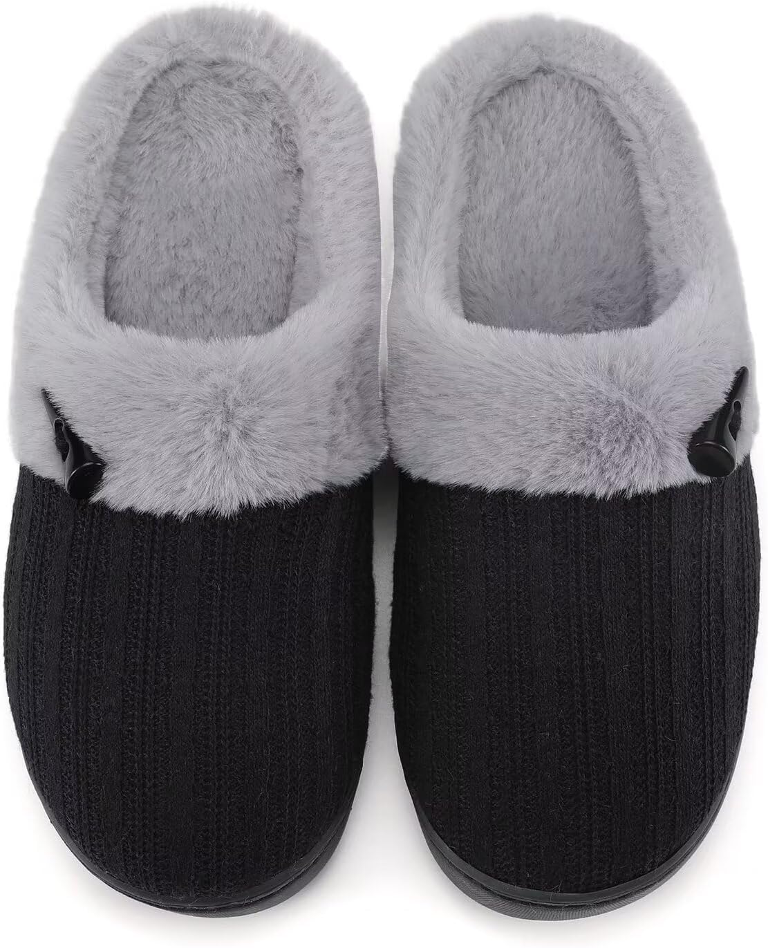 NineCiFun Women's Slip on Fuzzy House Slippers Memory Foam Slippers Scuff Outdoor Indoor Warm Plush Bedroom Shoes with Faux Fur Lining