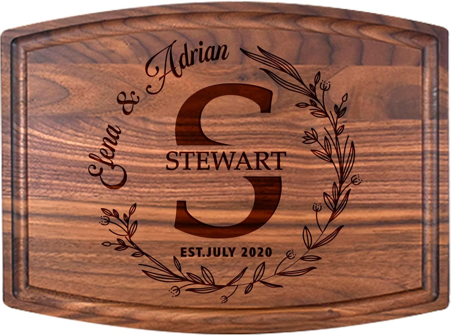 Silveroy Customized Love: Personalized Engraved Wood Cutting Boards for Couples - Ideal Gift for Weddings, Bridal Showers, Anniversaries, Christmas, Housewarming and Real Estate Closing