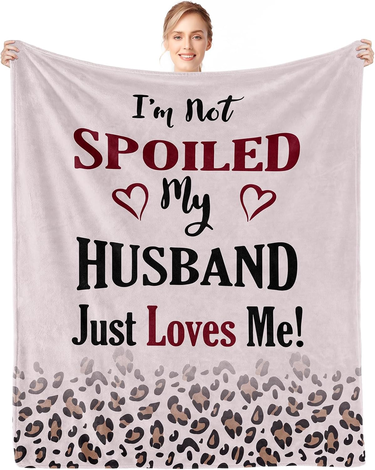 CENSIHER Gifts for Wife, Spoiled Wife Blanket 60x50in, Valentines Gifts for Her Wife, Anniversary Birthday Gifts for Women Her, Wife Birthday Gift Ideas, Presents for Mothers Day Christmas