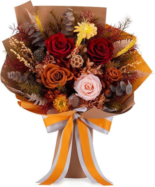 Flowers for Delivery Preserved Flower Fresh Bouquet Forever Flowers Birthday Gifts for Women Mom Anniversary Real Rose Gifts for Grandma Sister Wife Her from Daughter Home Wedding Decor