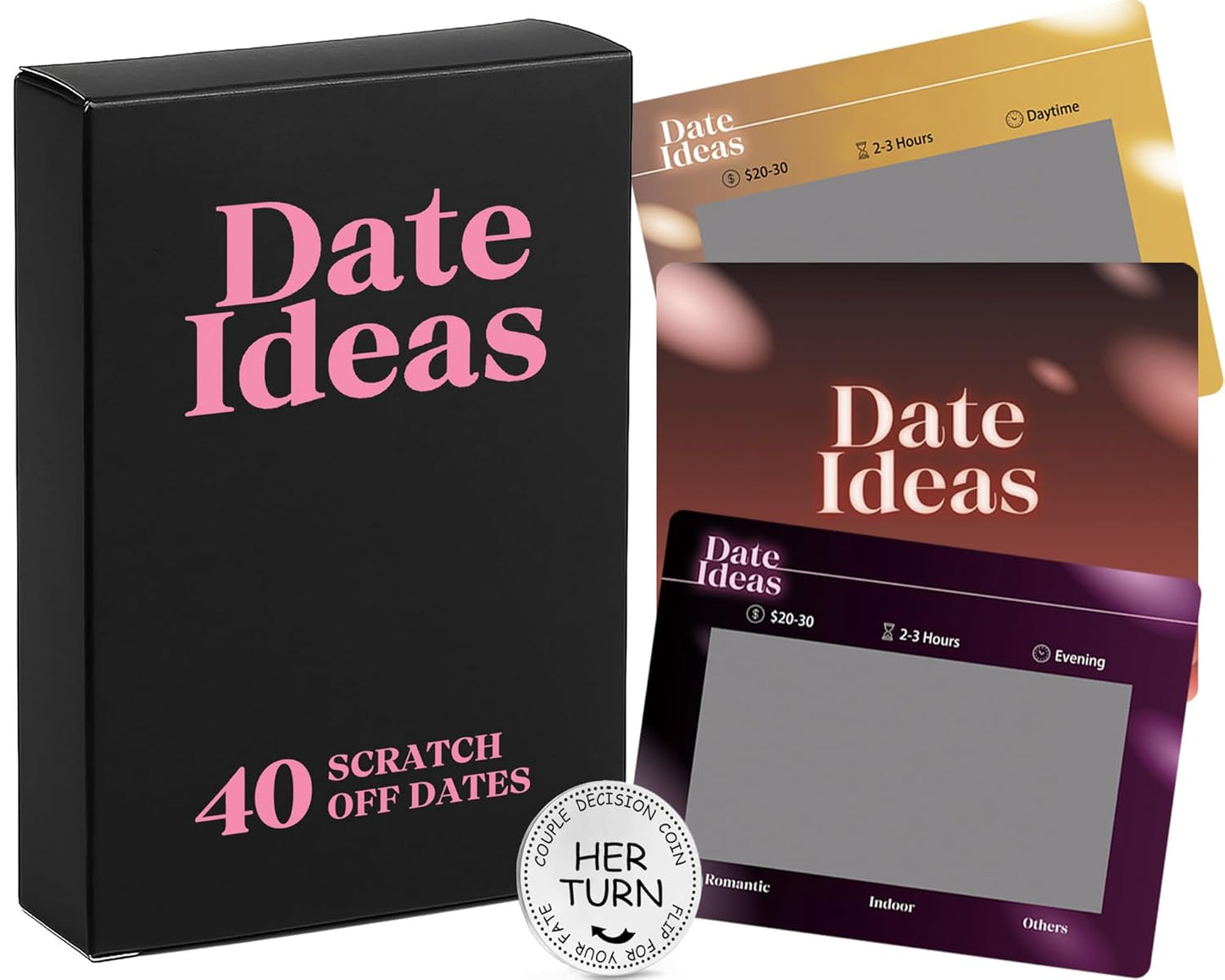 40 Romantic Scratch Off Date Ideas for Couple Date Night, Couples Cards Game for Dating, Travel, Adventures - Great Gift for Couples, Romantic Anniversary & Valentines Gifts for Her Him (2025 Version)
