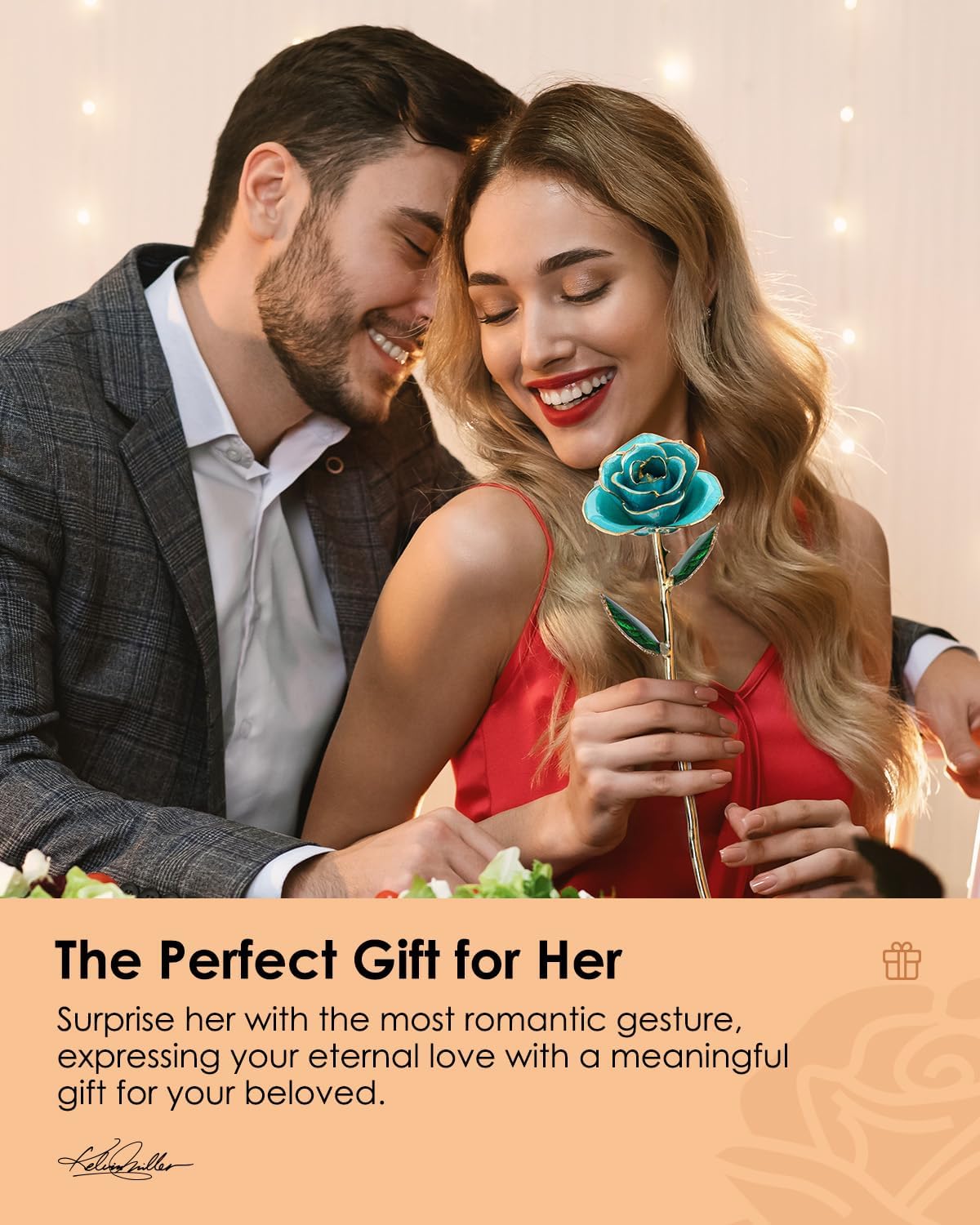 Eco Space 24K Gold Dipped Real Rose – Handcrafted, One of a Kind Gift – Timeless Romantic Present for Birthday, Valentine’s, Mother’s Day, Anniversary (Turquoise Blue)