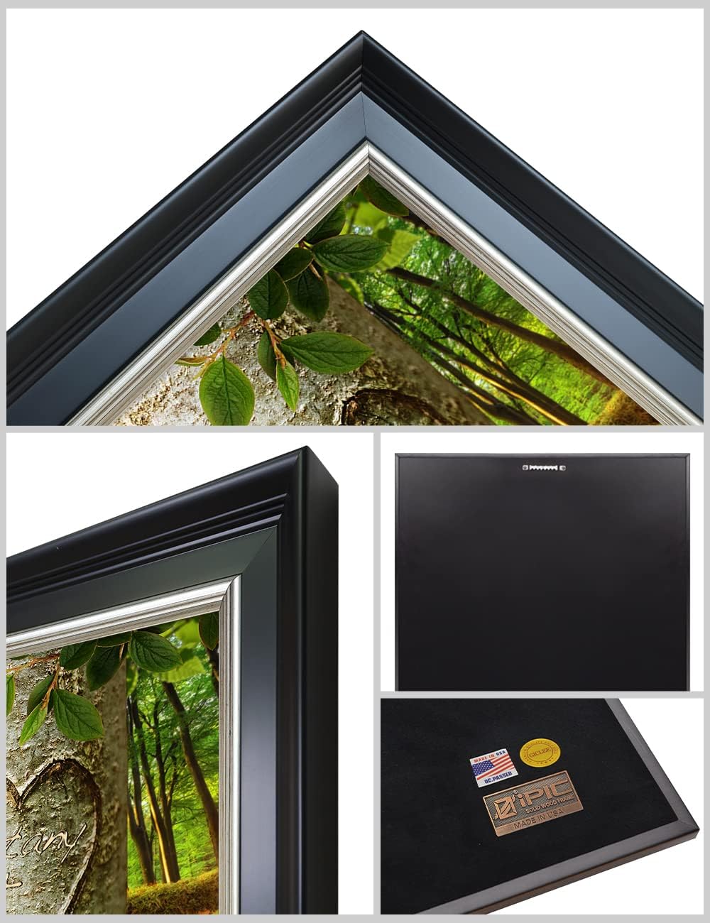 IPIC - Love Evergreen, Personalized Framed Wall Art with Names and Date on, Giclee Prints with Solid Wood Frame, Customized Gift and Memorial Gifts for Wedding Anniversary.