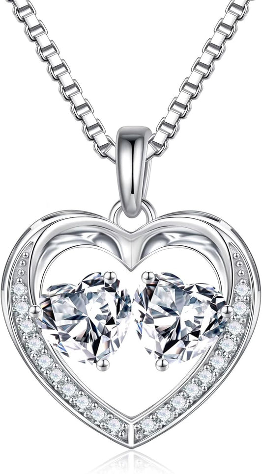 Iefil Birthstone Jewelry for Women - 925 Sterling Silver Birthstone Necklace, Anniversary Birthday Gifts for Women, Jewelry Gifts for Her Wife Mom Daughter