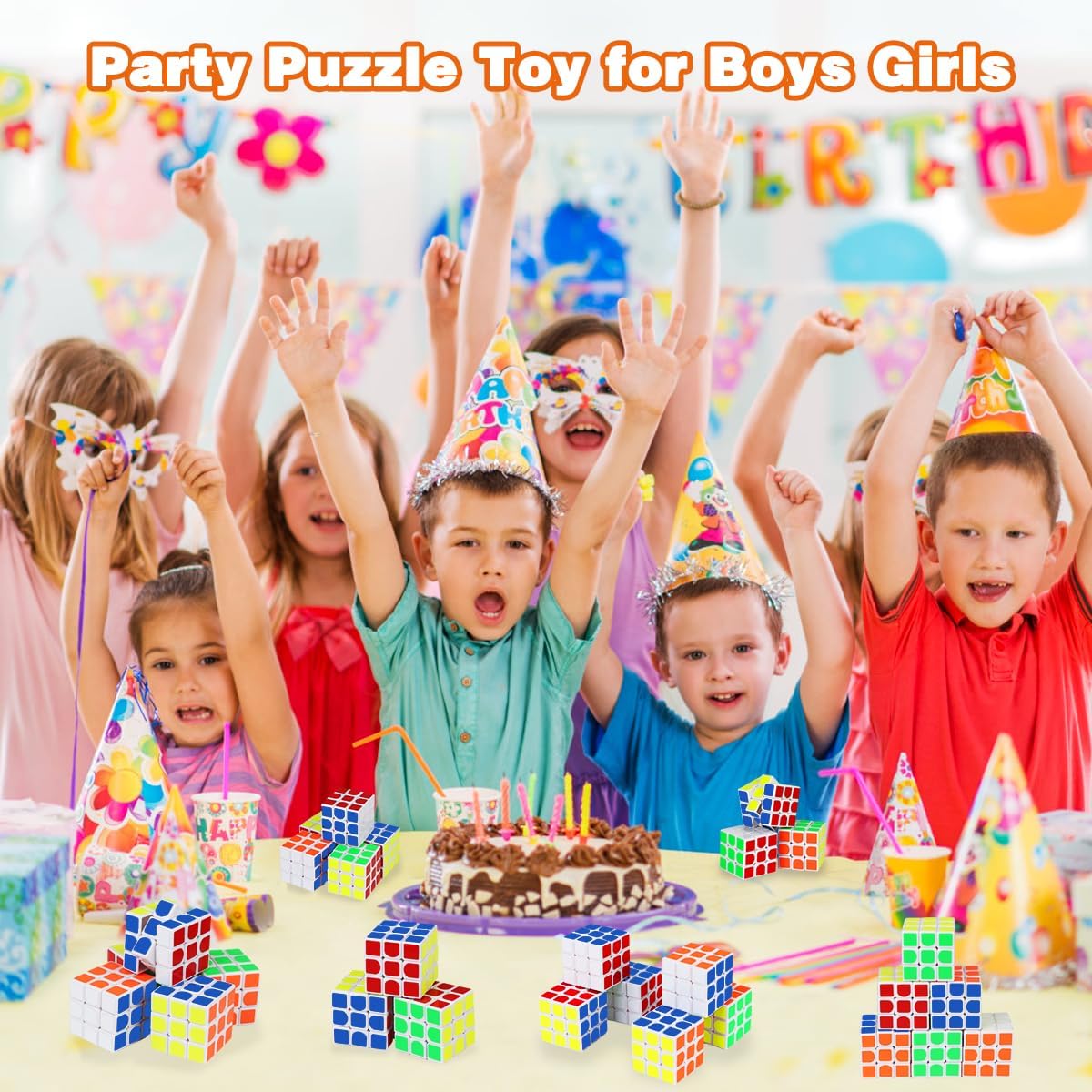 Mini Cube 20 Pack Magic Cube, Puzzle Party Favors for Kids Party Puzzle Game Toys Classroom Rewards & School Prize for Students, Stress Relief Toys Goody Bag Filler Birthday Easter Gift