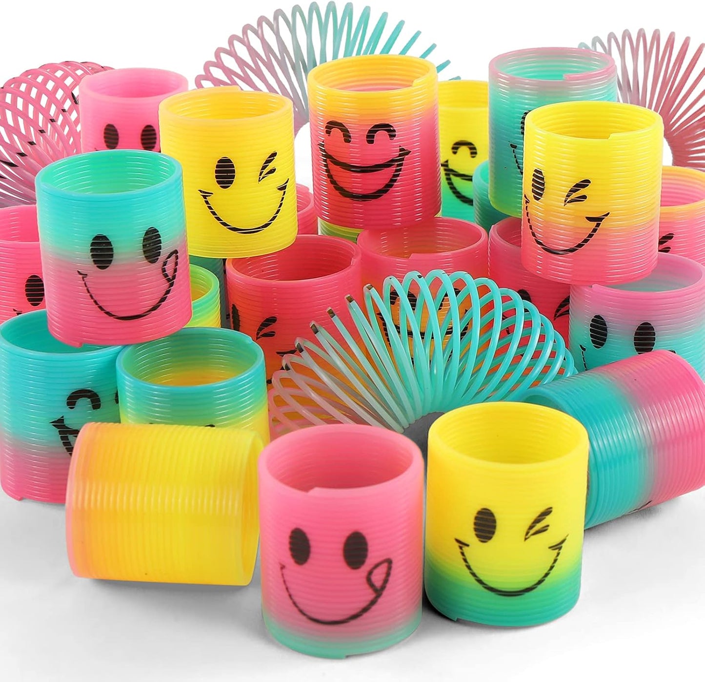 30 Pack Spring Rainbow Magic Fidget Stress Coil Mini Springs Bulk Toys for Party Favor Carnival Prize Birthday Goodie Bag Stuffers for Kids Boys Girls…