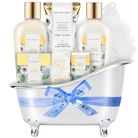 Spa Gifts for Women Jasmine 8 Pcs Spa Luxetique Gift Baskets with Hand Cream Spa Gifts for Women Bath and Body Christmas Gifts