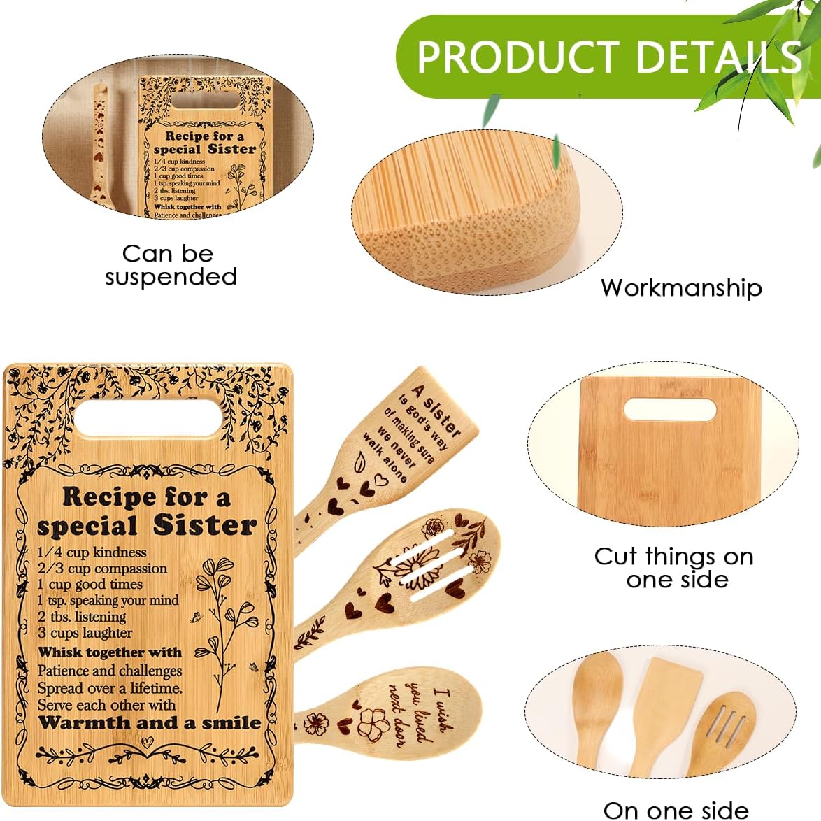 Sister Birthday Gifts Sister Gifts from Sister Christmas Gifts for Sister Best Friendship Gifts for Bestie BFF Best Friend Soul Sister To My Sister Cutting Boards for the Kitchen