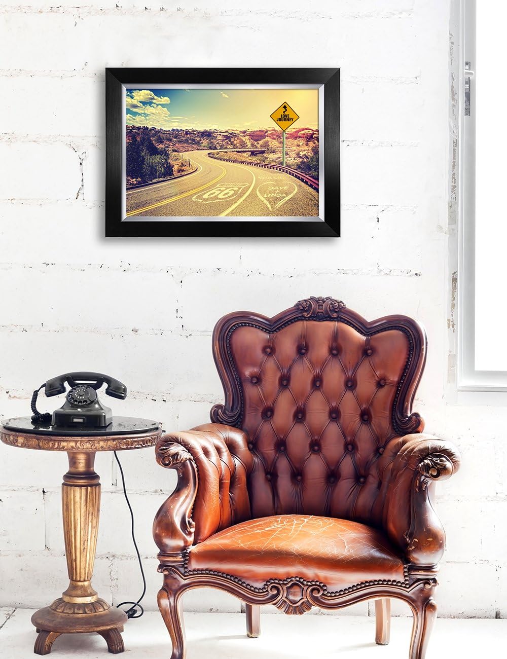IPIC - Love Journey Personalized Framed Artwork for Romantic Anniversary and Wedding gifts; Picture size: 18x12, Framed Size: 21x15