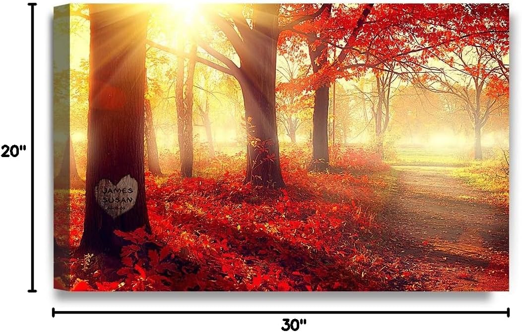 IPIC - You Are My Sunshine, Personalized Artwork with Names and Date on, Customized Gift for Anniversary,Wedding,Birthday and Holidays. 30x20