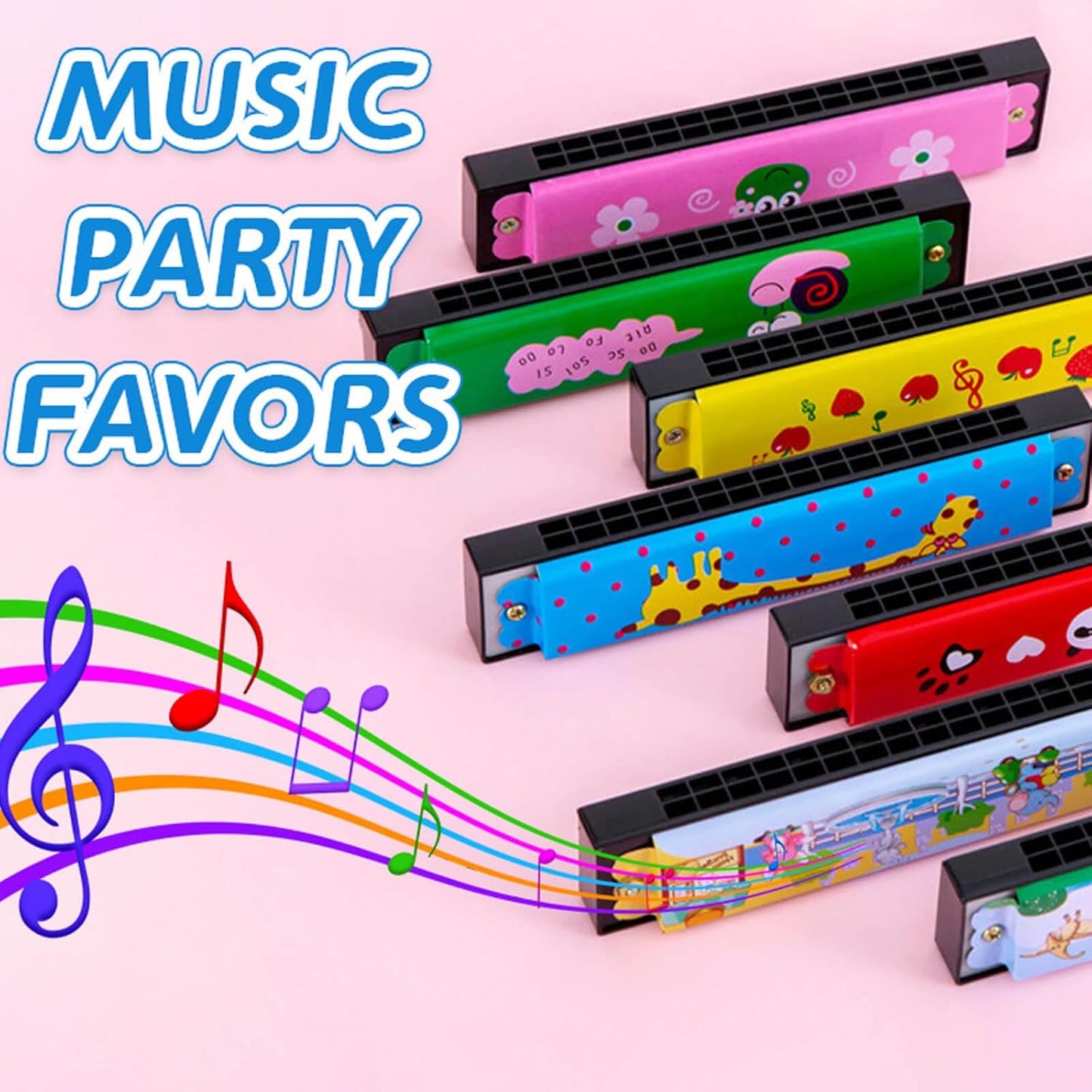 24 Pcs Kids Harmonicas Bulk - Birthday Party Favors Return Gifts for Kids 4-8 8-12 Year Old Boys Girls | Goodie Bags Stuffers for Toddlers, Music Toys & Gift Bag Fillers