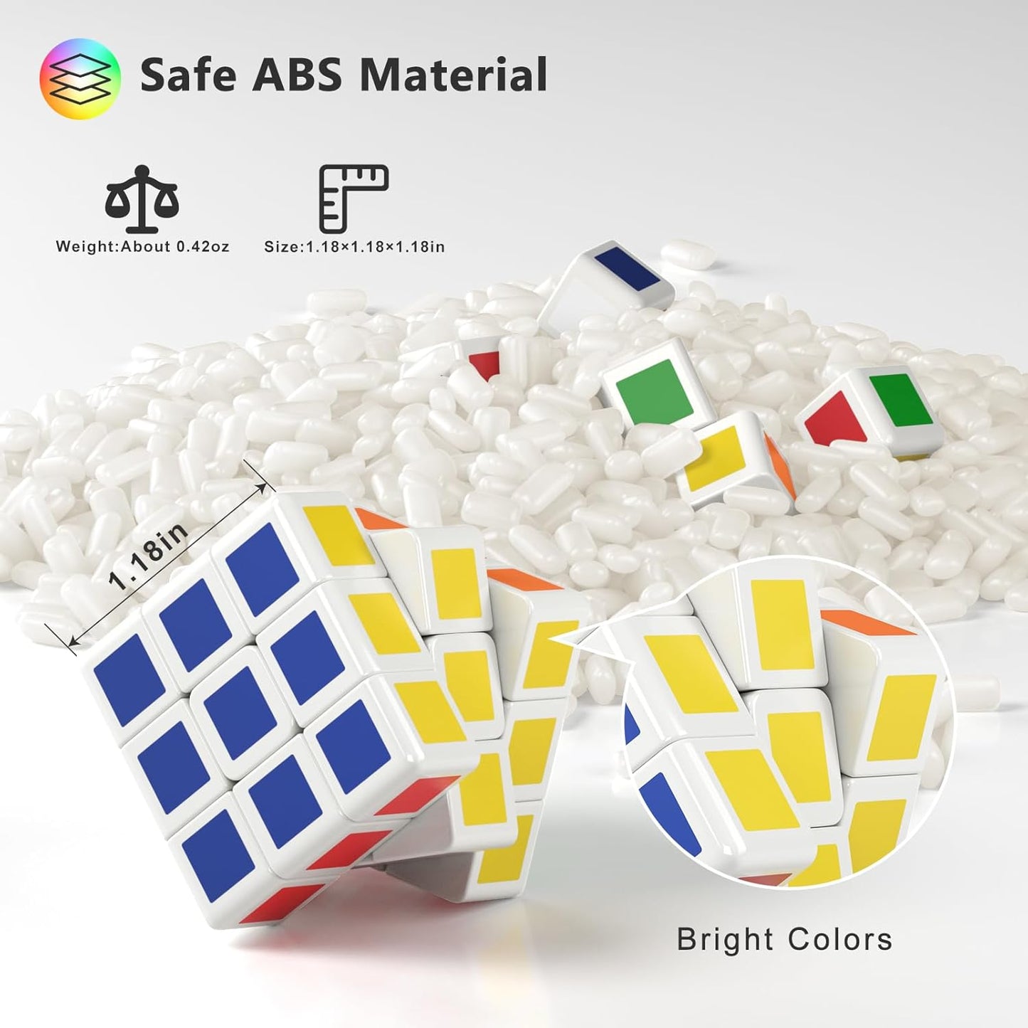 48 Pack Mini Cube Puzzle Party Favors for Kids, 1.18in 3x3x3 Magic Cube Toy for Student School Rewards Classroom Prize Goodie Bag Stuffers, Gift for Birthday Easter Valentines Christmas