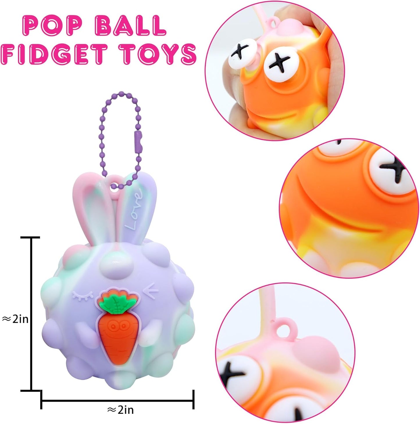 18 PACK Animal Pop Balls Party Favors for Kids,3D Pop Balls Fidget Toys,Birthday Gifts for Boys & Girls,Goodie Bag Stuffers,Pinata Stuffers,Carnival Prizes,Treasure Box Toys,Kids Prizes