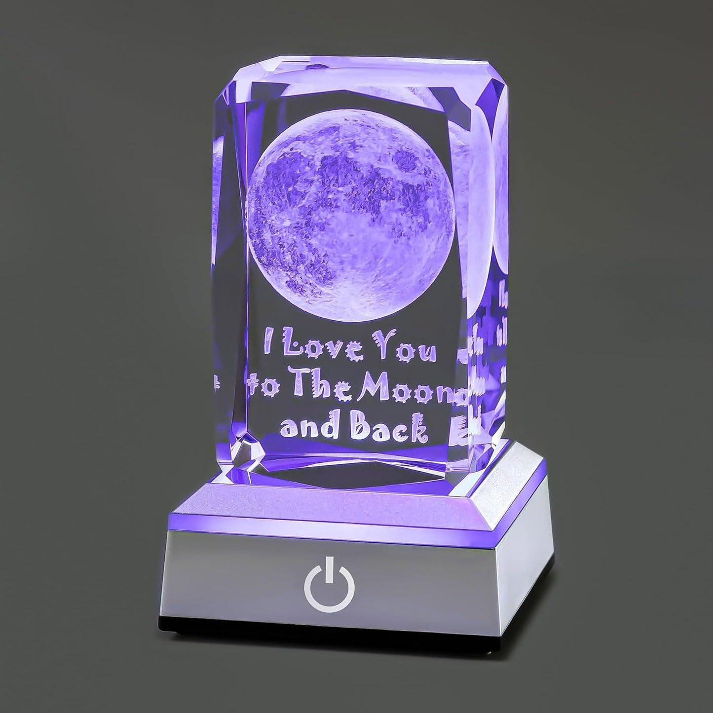 hochance 3D Moon Crystal Night Lamp with Adjustable LED Multicolor Lights for Girlfriend, Wife - Valentine's Day, Anniversary,Birthday Presents, Christmas Gifts for Her