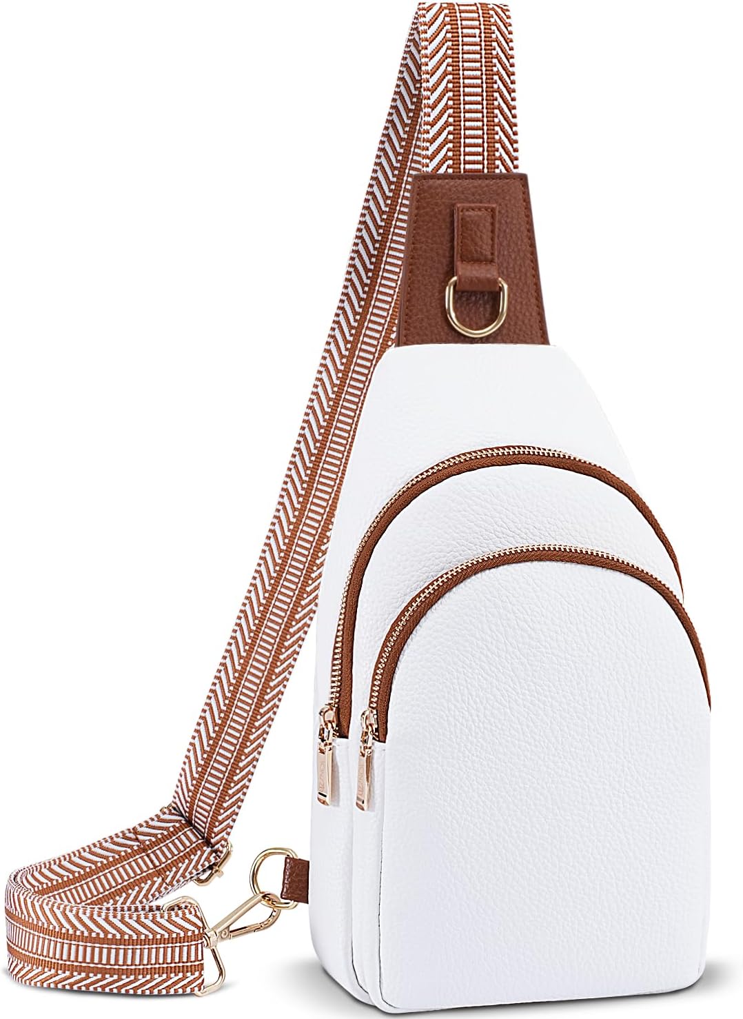 Crossbody Bag for Women Leather Sling Bags with Initial Letter Fanny Pack Chest Bag for Travel, Gift for Mom Wife