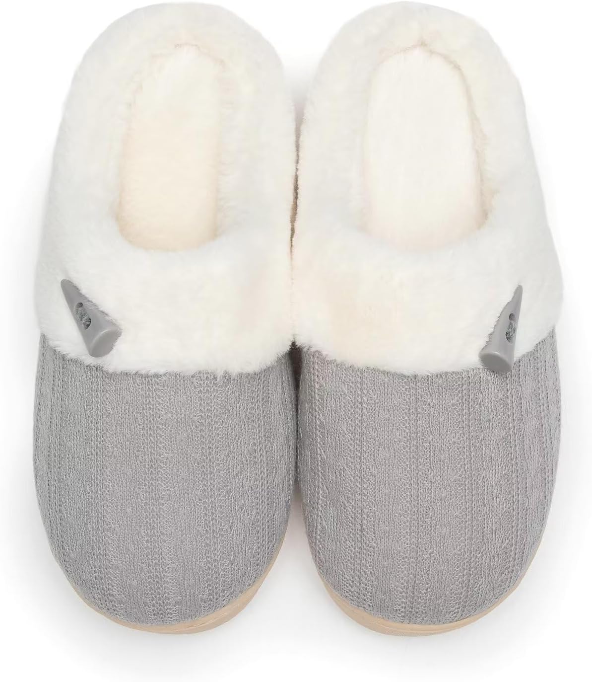 NineCiFun Women's Slip on Fuzzy House Slippers Memory Foam Slippers Scuff Outdoor Indoor Warm Plush Bedroom Shoes with Faux Fur Lining