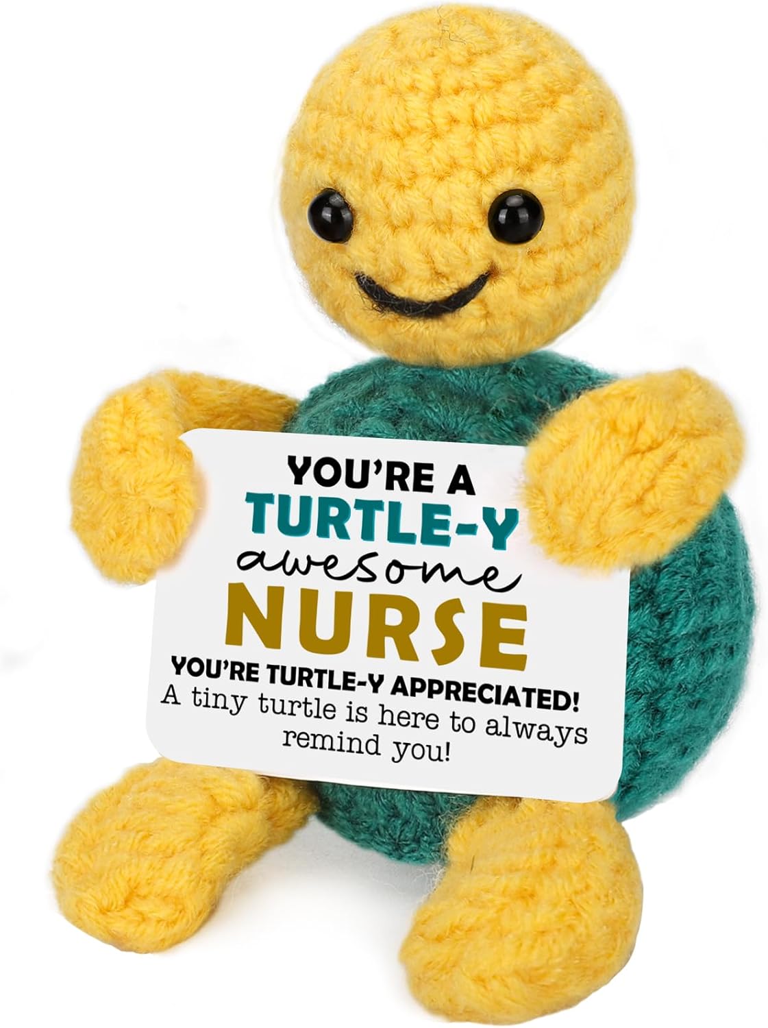 Funny Turtle Nurse Appreciation Gifts for Women Men Thank You Nurse Week Essentials Gifts Graduation Gift for Nurse Week Retirement Gift 2025, Handmade Emotional Positive Crochet Animals Turtle