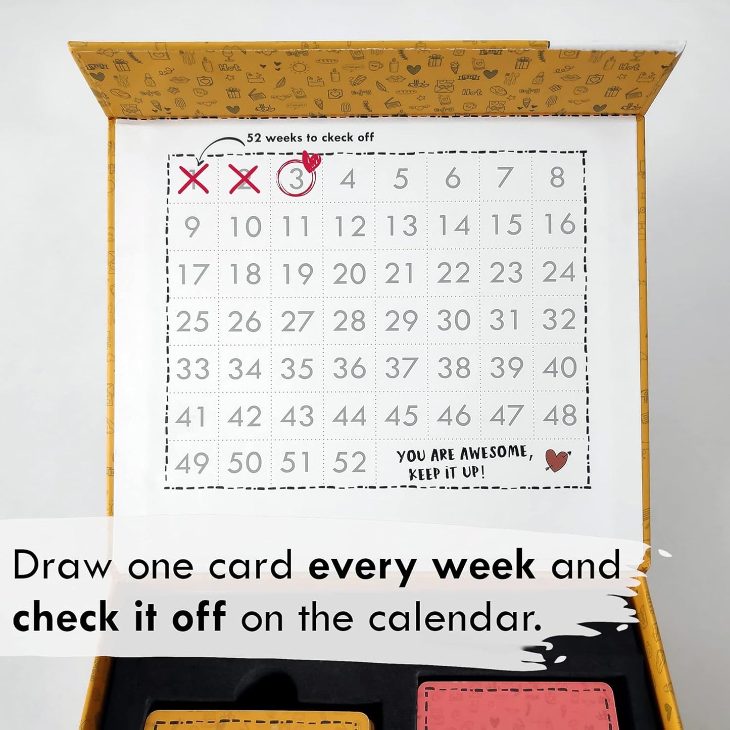 Weekly Date Night Ideas for Couples β Fun & Romantic Gift for Wedding Anniversaries, Valentineβs Day & More β For Husband, Wife, Brides & Bachelorettes β (with Heart Card)