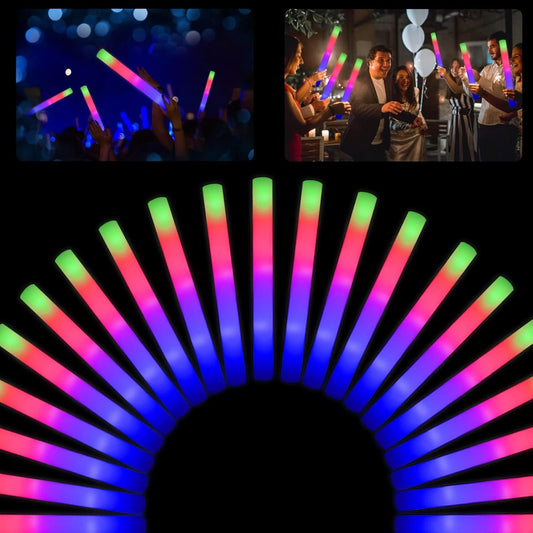 49pcs Foam Glow Sticks,Wedding Party Glow Sticks,,Party Favors Supplies Flashing Glow Sticks Party Supplies Light Up Baton Wands, Raves, Birthday,Christmas,Bulk Led Foam Sticks