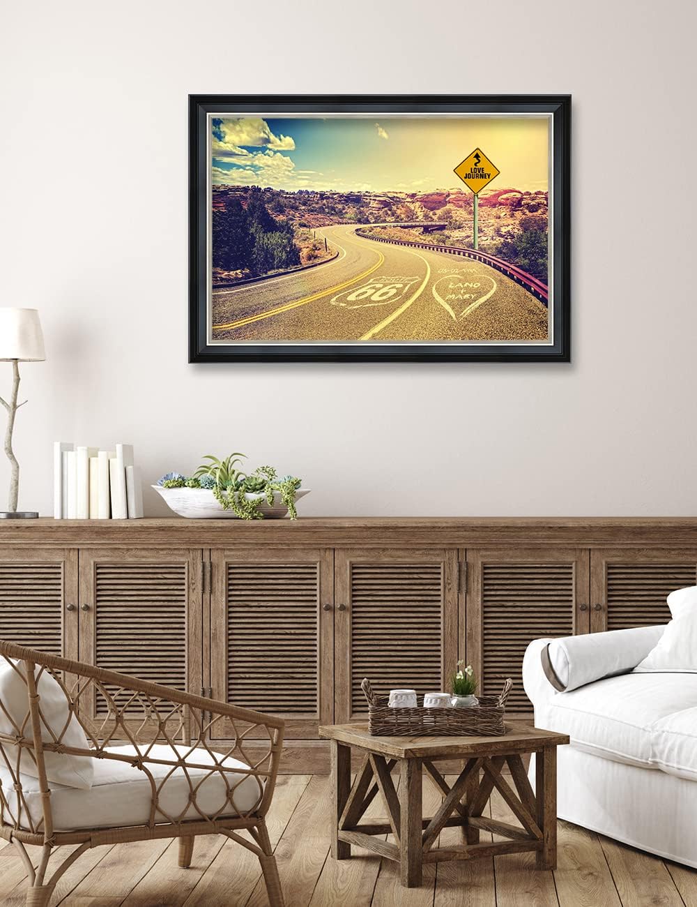 IPIC - Love Journey, Personalized Ideal Gift Custom Framed Wall Art with Names and Date, Giclee Prints with Solid Wood Frame, Unique and Memorable Present. Wall Art for Home Decor.