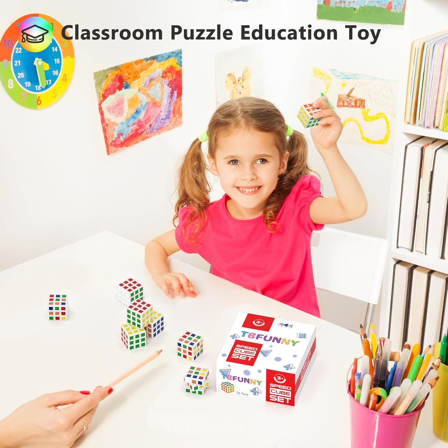 48 Pack Mini Cube Puzzle Party Favors for Kids, 1.18in 3x3x3 Magic Cube Toy for Student School Rewards Classroom Prize Goodie Bag Stuffers, Gift for Birthday Easter Valentines Christmas