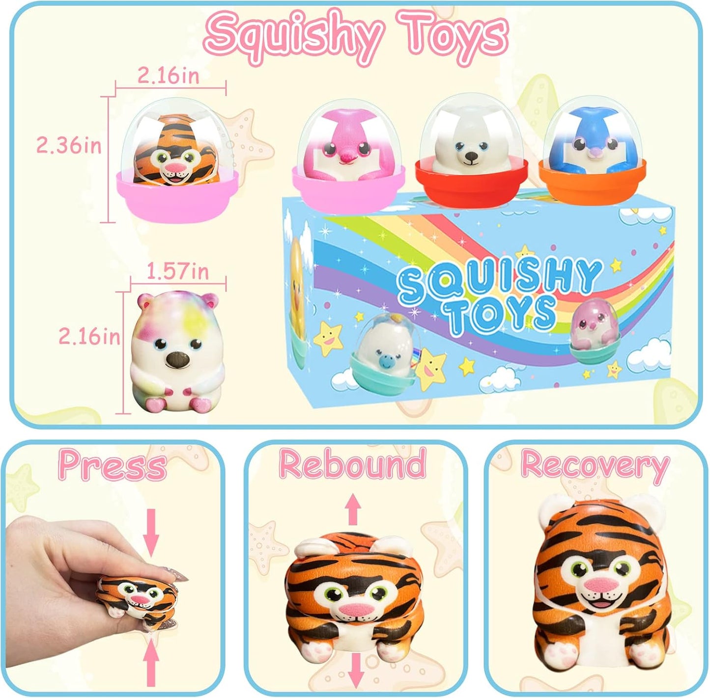 20 PACK Party Favors for Kids Filled with Squishy Toys,Birthday Goodie Bag Stuffers,Kids Classroom Prizes, Pinata Stuffers,Carnival Prizes,Treasure Box Toys for Boys & Girls