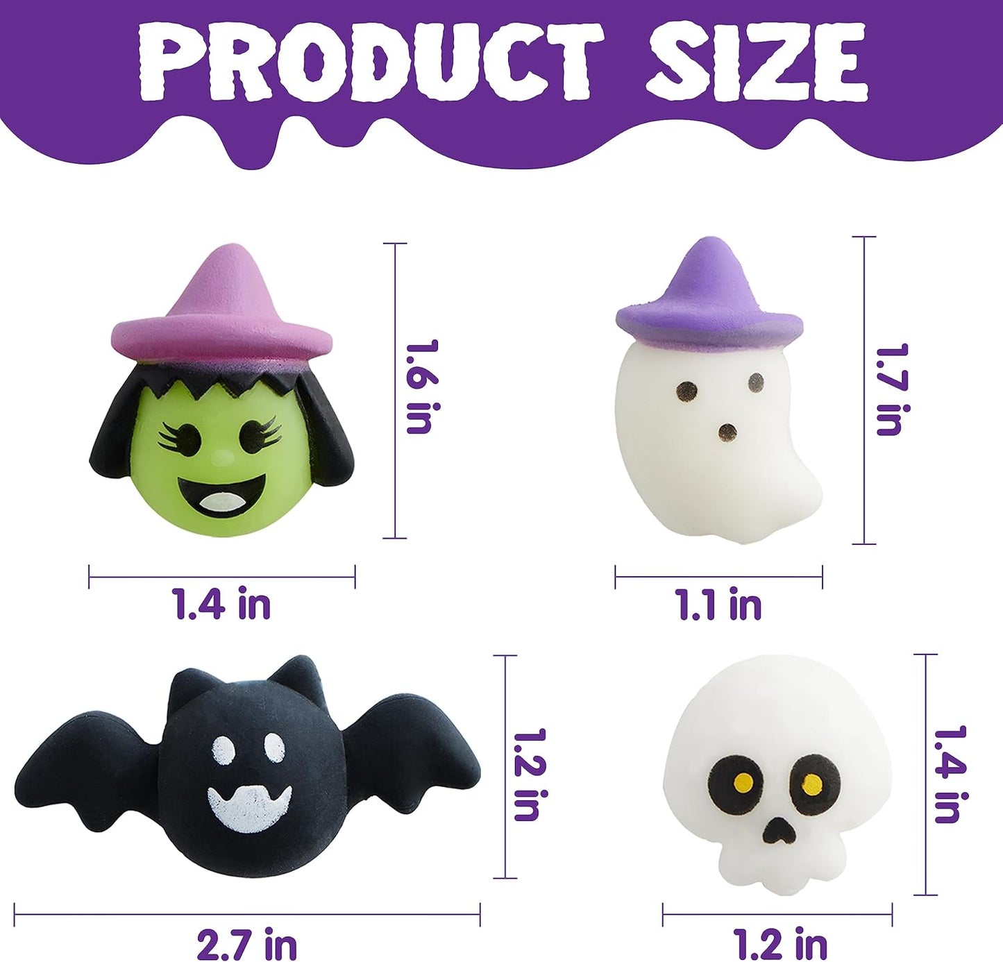 JOYIN 36 Pcs Halloween Mochi Squishy Toy in Blind Bags with 12 Characters for Stress Relief, Halloween Mystery Toy Surprise Bag for Kids Trick or Treating, Party Favors Supplies, Goodie Fillers