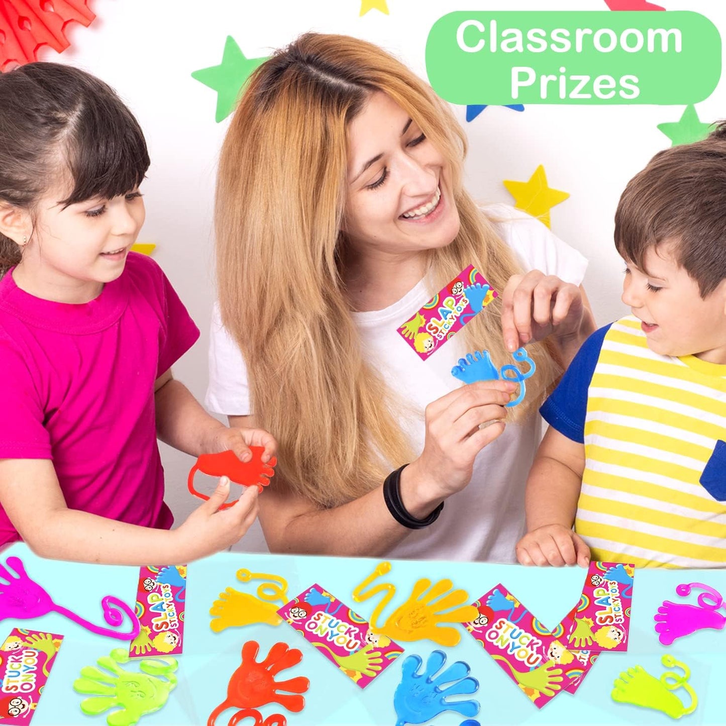 Bulk Toys Gifts for Kids Prizes (60 PCS), Large Sticky Hands & Feet Party Favors Supplies for Toddlers, Classroom Birthday Pinata Goodie Bag Stuffer Fillers Non Candy Treats for Boys Girls