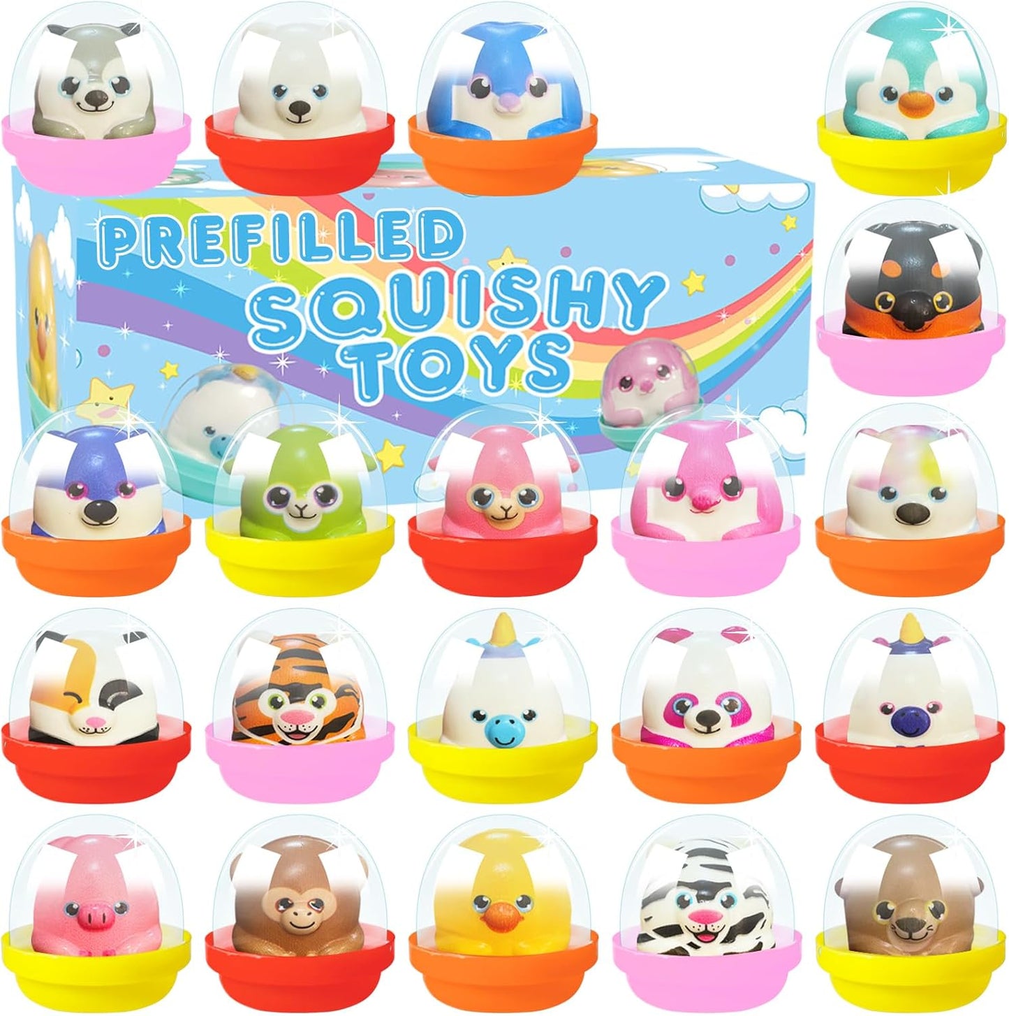 20 PACK Party Favors for Kids Filled with Squishy Toys,Birthday Goodie Bag Stuffers,Kids Classroom Prizes, Pinata Stuffers,Carnival Prizes,Treasure Box Toys for Boys & Girls