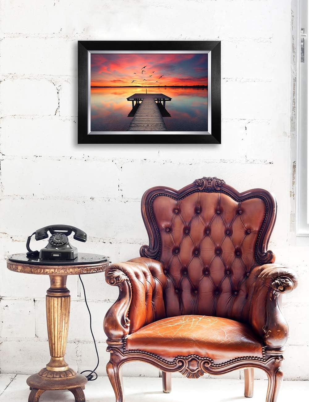 IPIC - Our Own Sunset Personalized Artwork with Names, Customized Gift for Anniversary. Giclee Wallart with High Grade Frame. Picture Size: 18x12