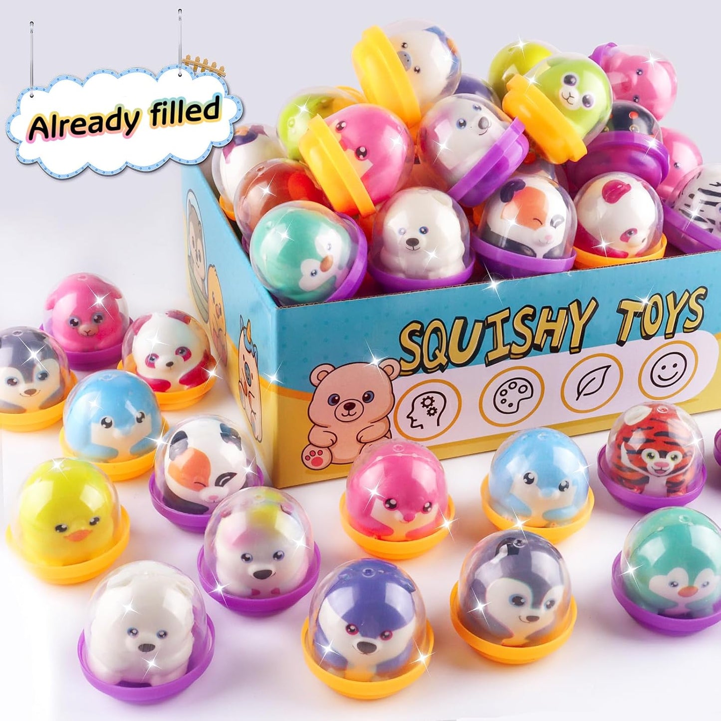 Party Favors for Kids 40 PACK Animal Squishy Toys, Slow Rising Squishies Toys, Goodie Bag Stuffers for Kids, Pinata Stuffers, Treasure Chest Prizes,Classroom Prizes