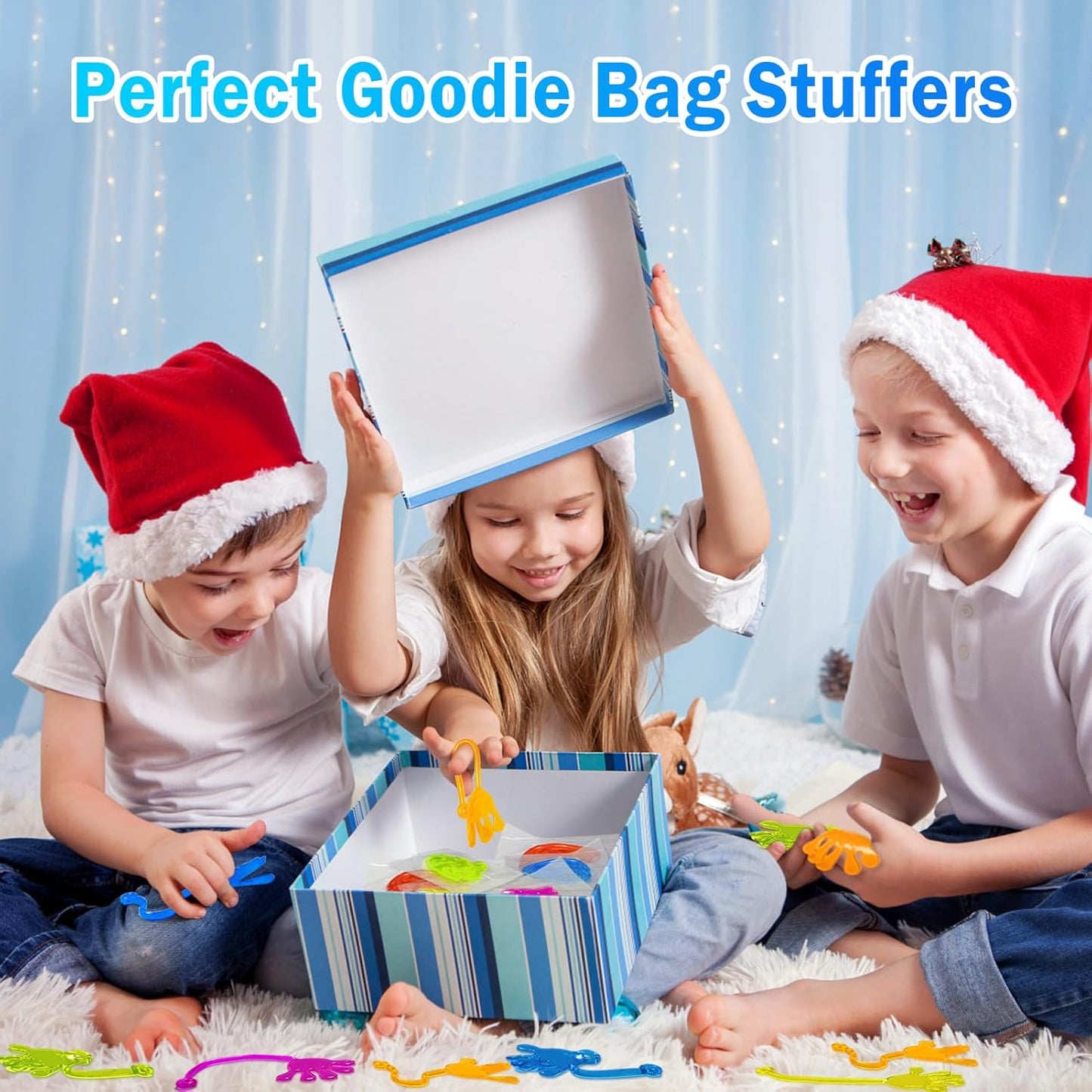 Sticky Hands Bulk 48 PCS Party Favors for Kids 4-8 8-12 Stretchy Sticky Hand Toy Halloween Goodie Bag Stuffers Fillers Treasure Box Toys for Classroom Prizes Students Gifts Birthday Party Supplies