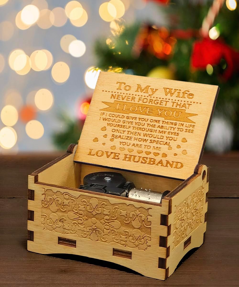 Wife Gifts from Husband, Wooden Music Box, Best Wife Gifts, Suitable for Birthday/Anniversary/Valentine's Day/Christmas/Keepsake