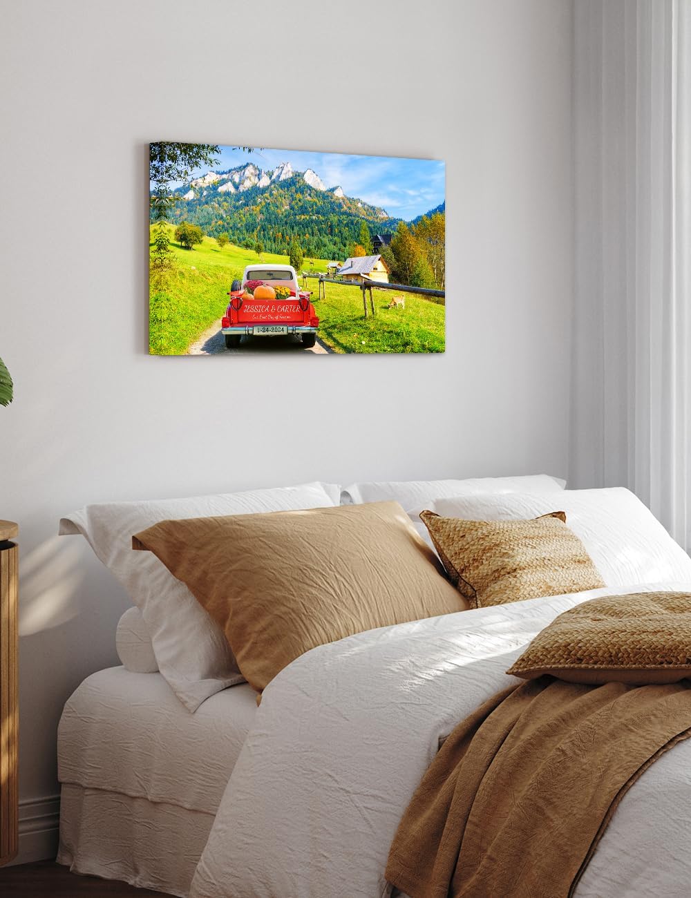 IPIC - Timeless Love Through the Seasons, Summer, Personalized Canvas Wall Art with Names, Custom Gift for Couples, Romantic Anniversary or Wedding Present for Bedroom or Living Room Decor