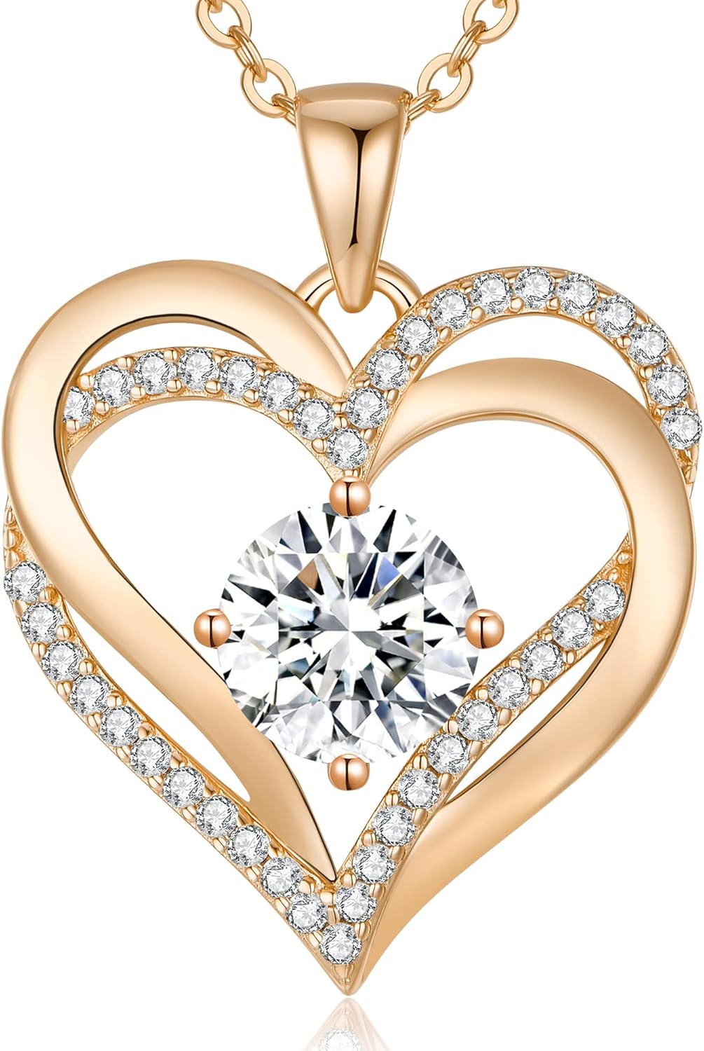 LOUISA SECRET Love Heart Birthstone Necklaces for Women, Birthday Gift for Women, Anniversary Jewelry for Wife Her, 925 Sterling Silver Pendant Necklace, Mother's Day Gift