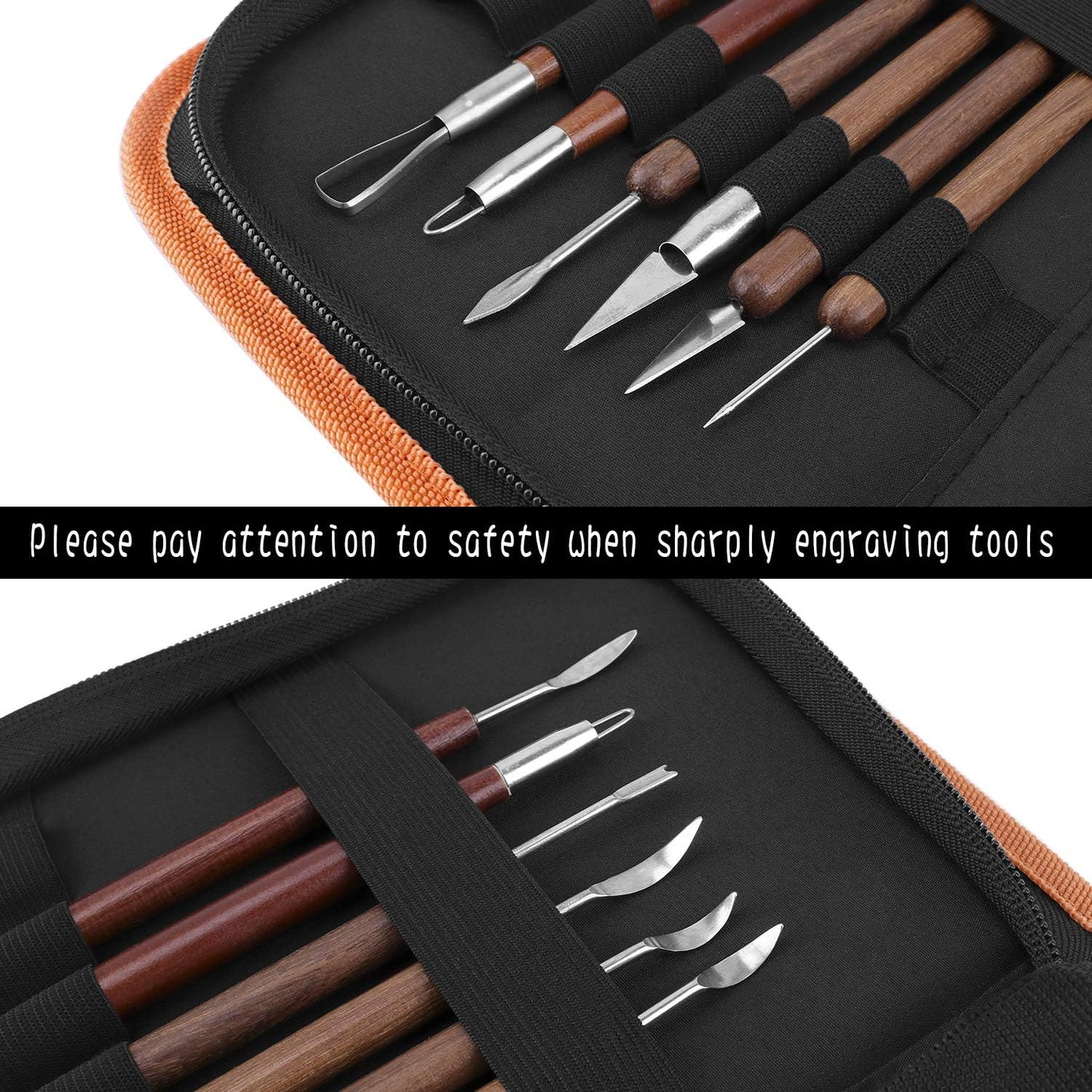 Halloween Pumpkin Carving Tools Kit, Halloween Jack-O-Lanterns 11 Piece Professional pumpkin cutting supplies tools Kit stainless steel lengthening and thickening with Handbag