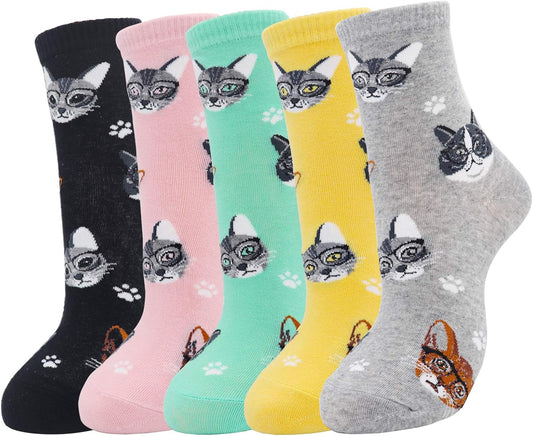 Jeasona Women's Cat Socks Cat Gifts Cute Animal Socks Dog Owl Gifts for Women