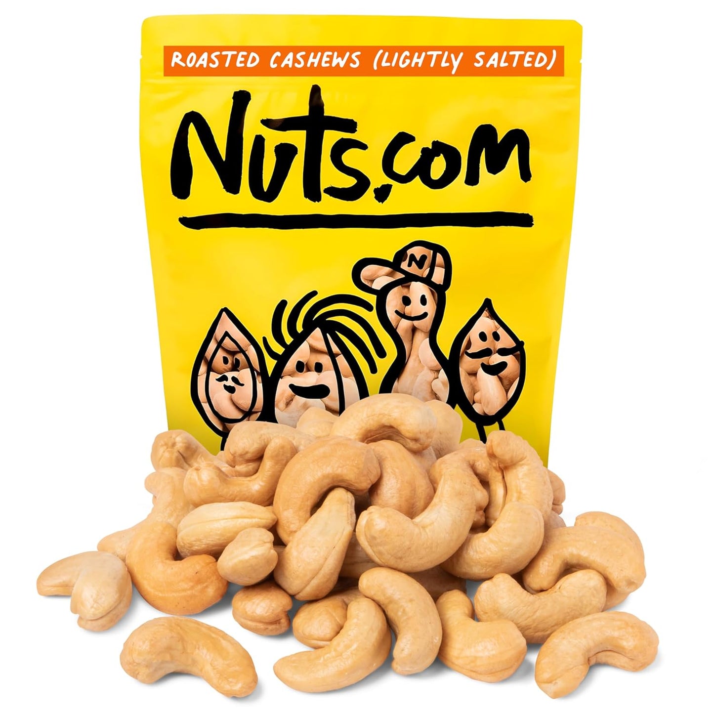 Nuts.com – Roasted Cashews (Lightly Salted) — Creamy & Savory Flavor, Healthy Snack for Adults & Kids, Good Source of Protein, Fiber, Calcium, Iron & Healthy Fats – Vegan & Gluten-Free – 2 Lb Bag