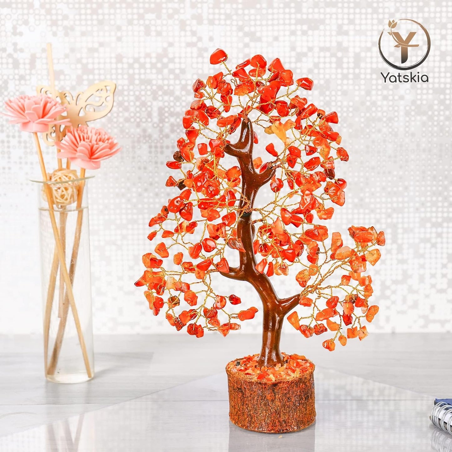 Carnelian Crystal Tree - Home Decor - Bonsai Tree - Tree of Life Decor - Spiritual Decor - Crystal Decor - Good Luck Gifts - Meditation Accessories - Money Tree - Desk Decor - Good Luck Charms