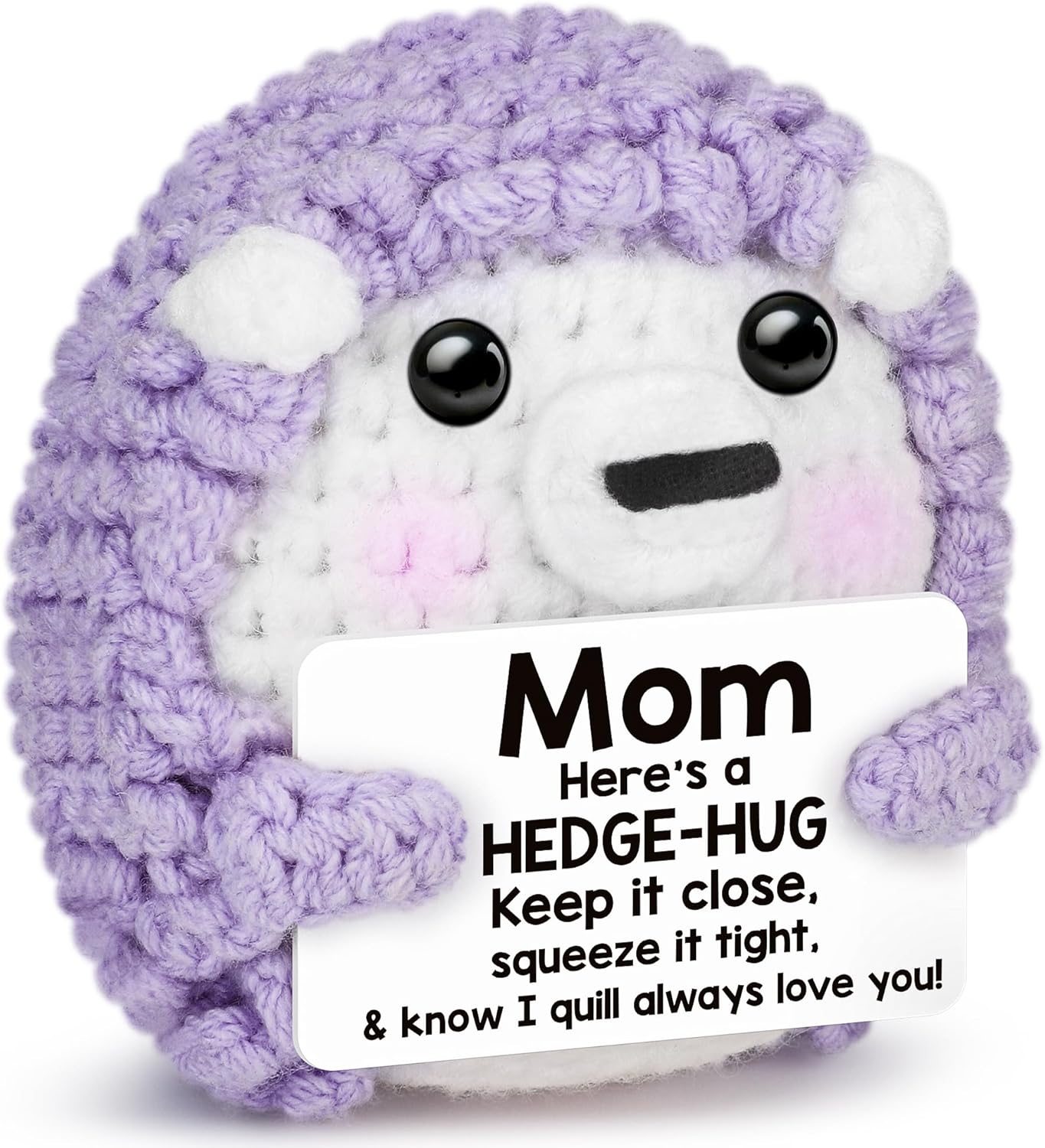 Funny Mothers Day Presents for Mom from Daughter Son Kids,Mother Daughter Gift,Best Mom Ever Gifts,I Love You Handmade Crochet Cute Small Hedgehog for New Bonus Stepmom Christms Birthday Ideas
